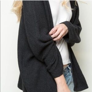 BRANDY MELVILLE DARK GREY OPEN FRONT CARDIGAN